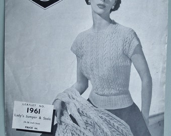 Vintage 1950s 1960s Knitting Pattern Mens by sewmuchfrippery