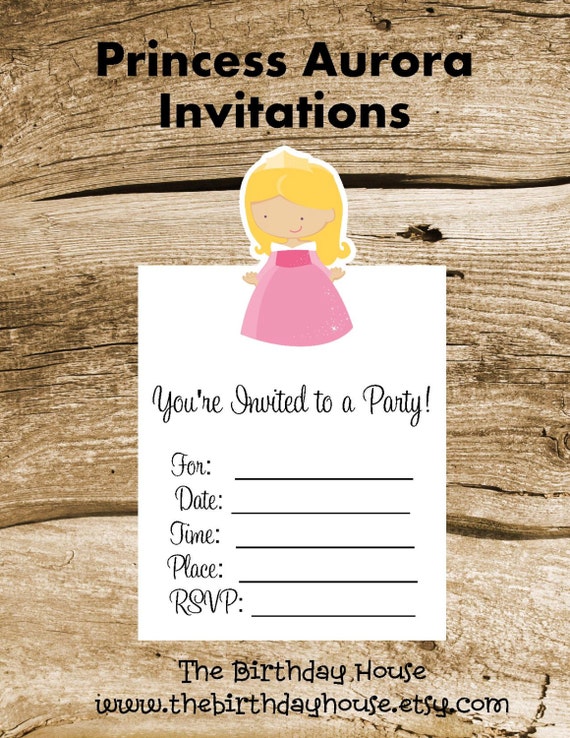 Princess Party - Set of 8 Princess Aurora Invitations by The Birthday House Il_570xn