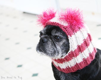Custom Snuggly Dog Hat - The Original Pug Hat - Dog Beanie - Pet Hat - Pug Hats - Dog Hats