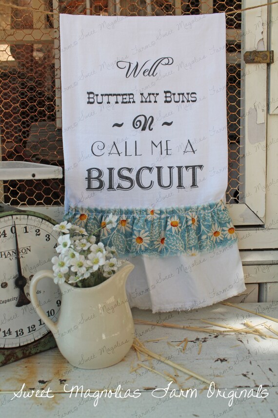 Flour Sack Kitchen Towel Farmhouse Shabby Country Style