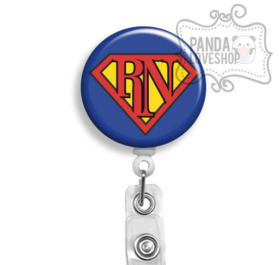 Items similar to Superman Nurse Super RN, Super Nurse Badge Holder ...
