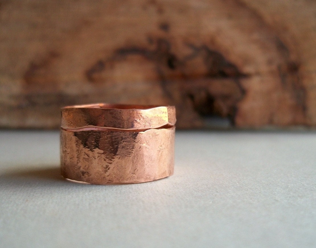 Pipe Dream Ring Set Solid Copper Stacking Ring Recycled