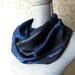 Hand Dyed Silk Scarf in Black and Navy Blue