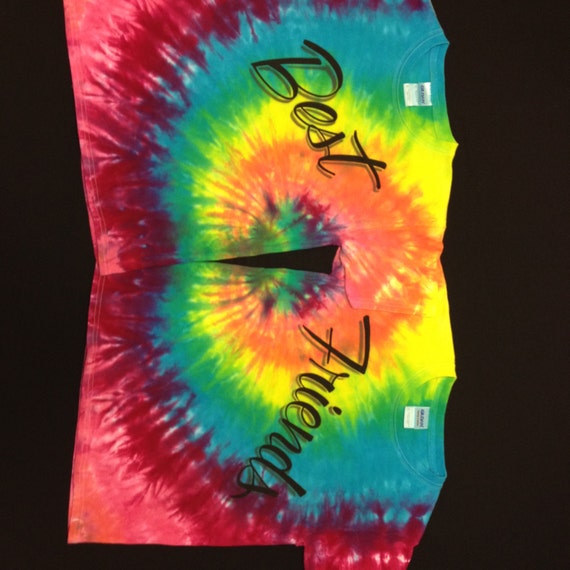 Sale 2 Hand Tie Dye & Painted Best Friends Twin Youth M Shirts
