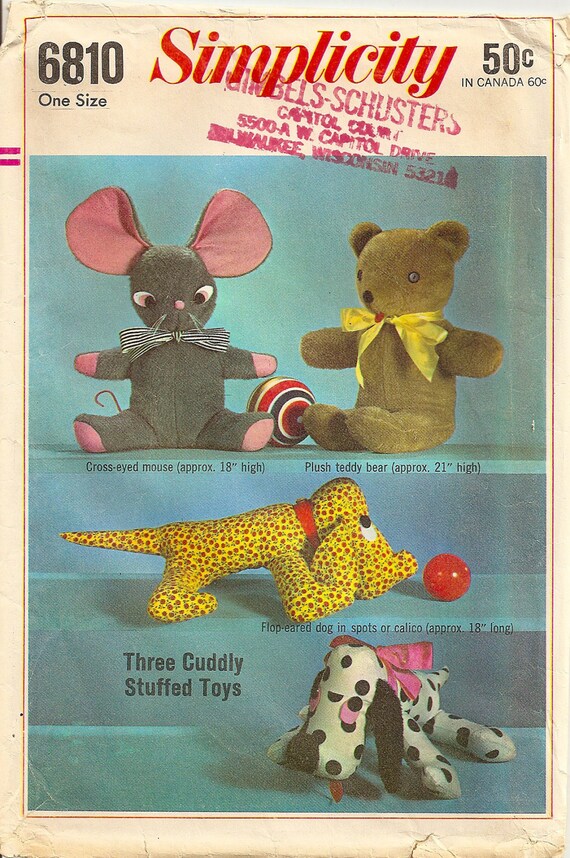 vintage stuffed animals 1960s