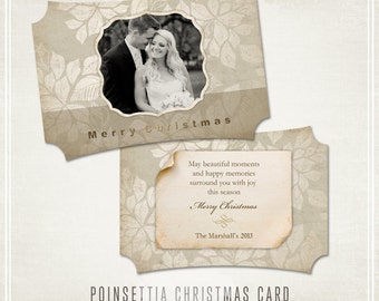 Poinsettia Christmas Card Template