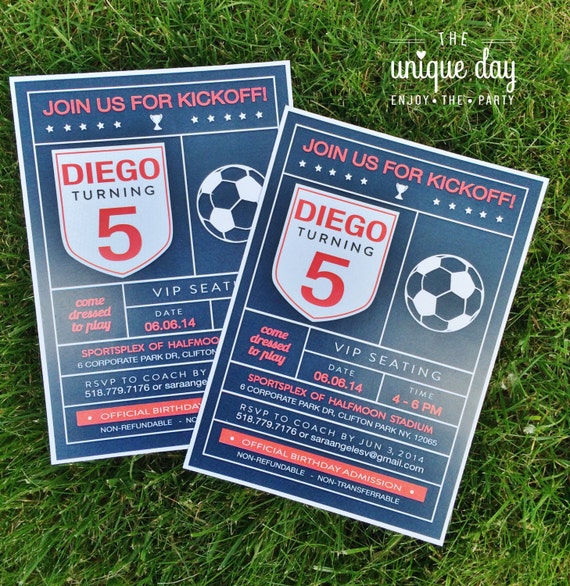 Soccer Birthday Invitation - Printable - Printed Invitations - Soccer Birthday - Boy Birthday - Sports Birthday // SOC - 04 Il_570xn