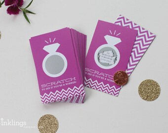 SALE! 24 Orchid Bridal Shower Scratch Off Cards // Bridal Shower Game // Bachelorette Party Games
