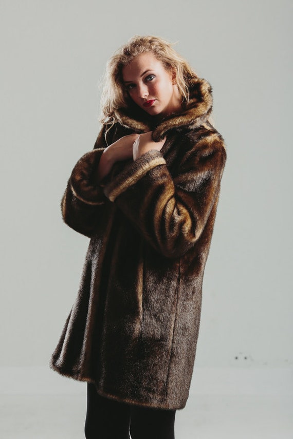 Jack By Bb Dakota Caddy Brown Faux Fur Coat 91 00 Donna Salyers Fabulous Furs Brown Faux Fur Trimmed Cascade Full Length Coat 14259bro By