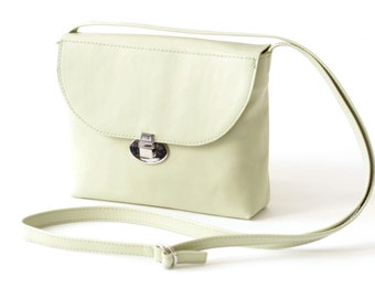 ... , silver hardware, lime green satchel bag, mint box bag, leather bag