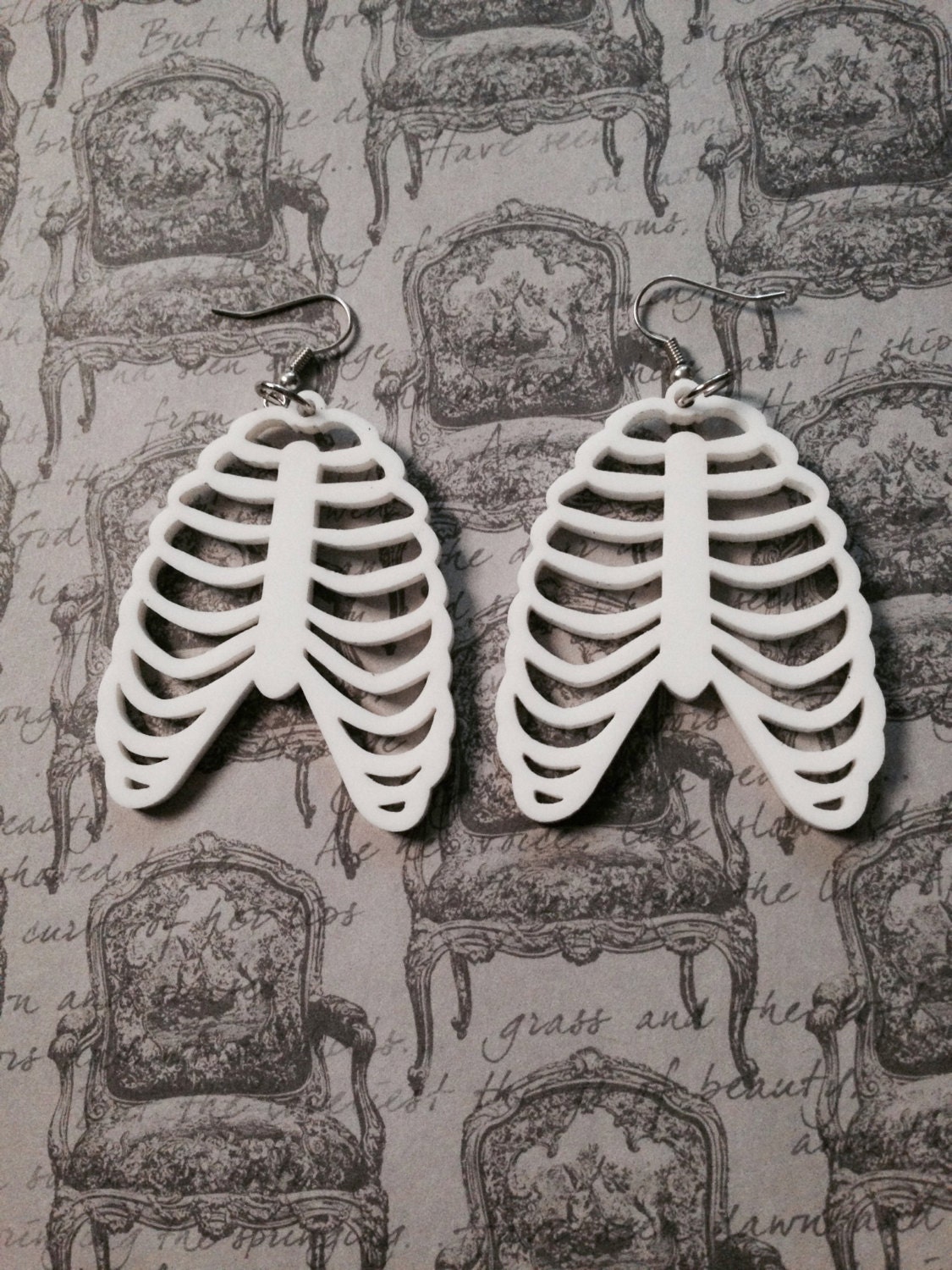 Laser Cut Rib Cage Dangle Earrings
