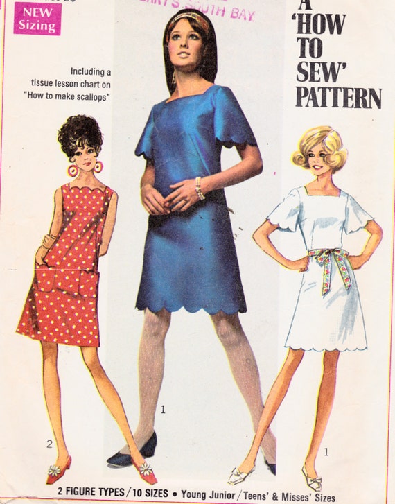 1960-s-misses-mod-a-line-sack-dress-simplicity-8012