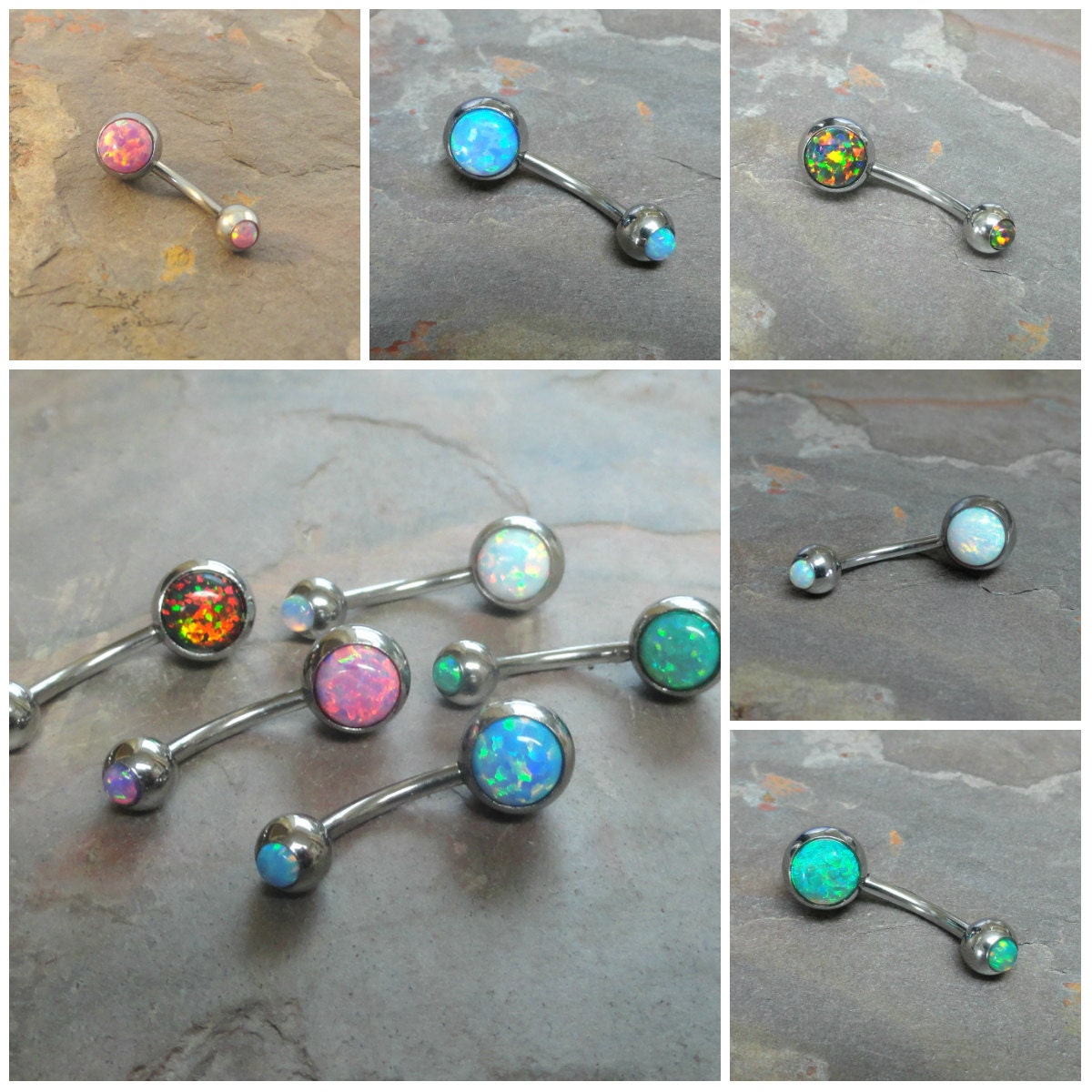 Belly Button Rings Fire Opal Belly Button Jewelry