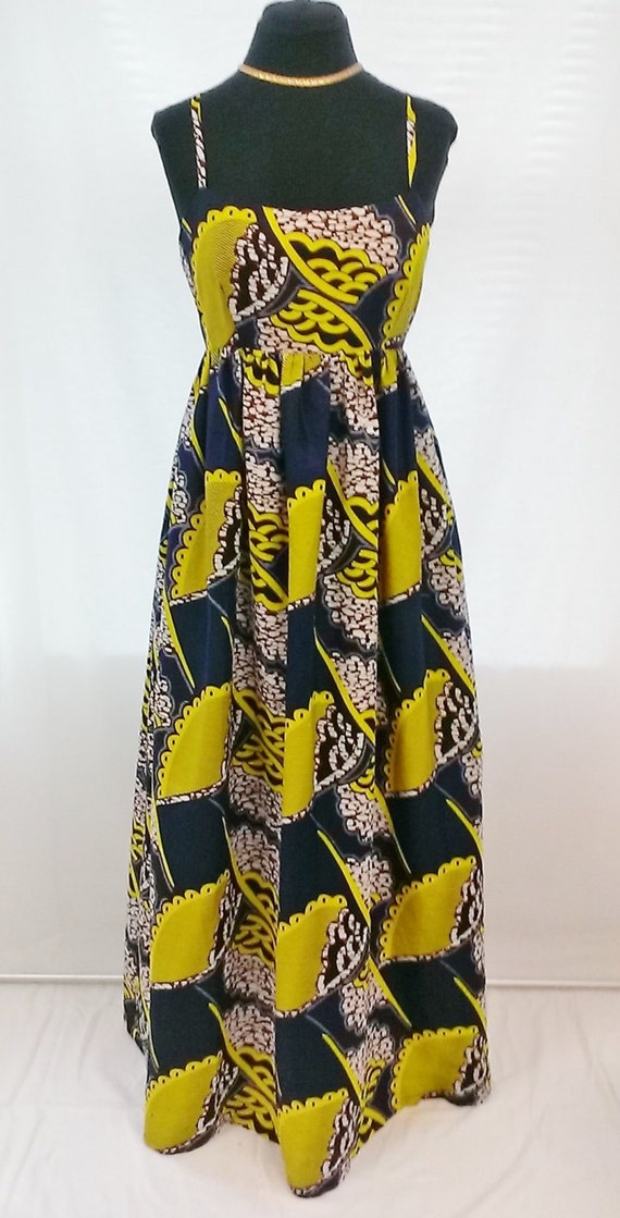 Items similar to African Print Ankara Maxi Length Dress on Etsy