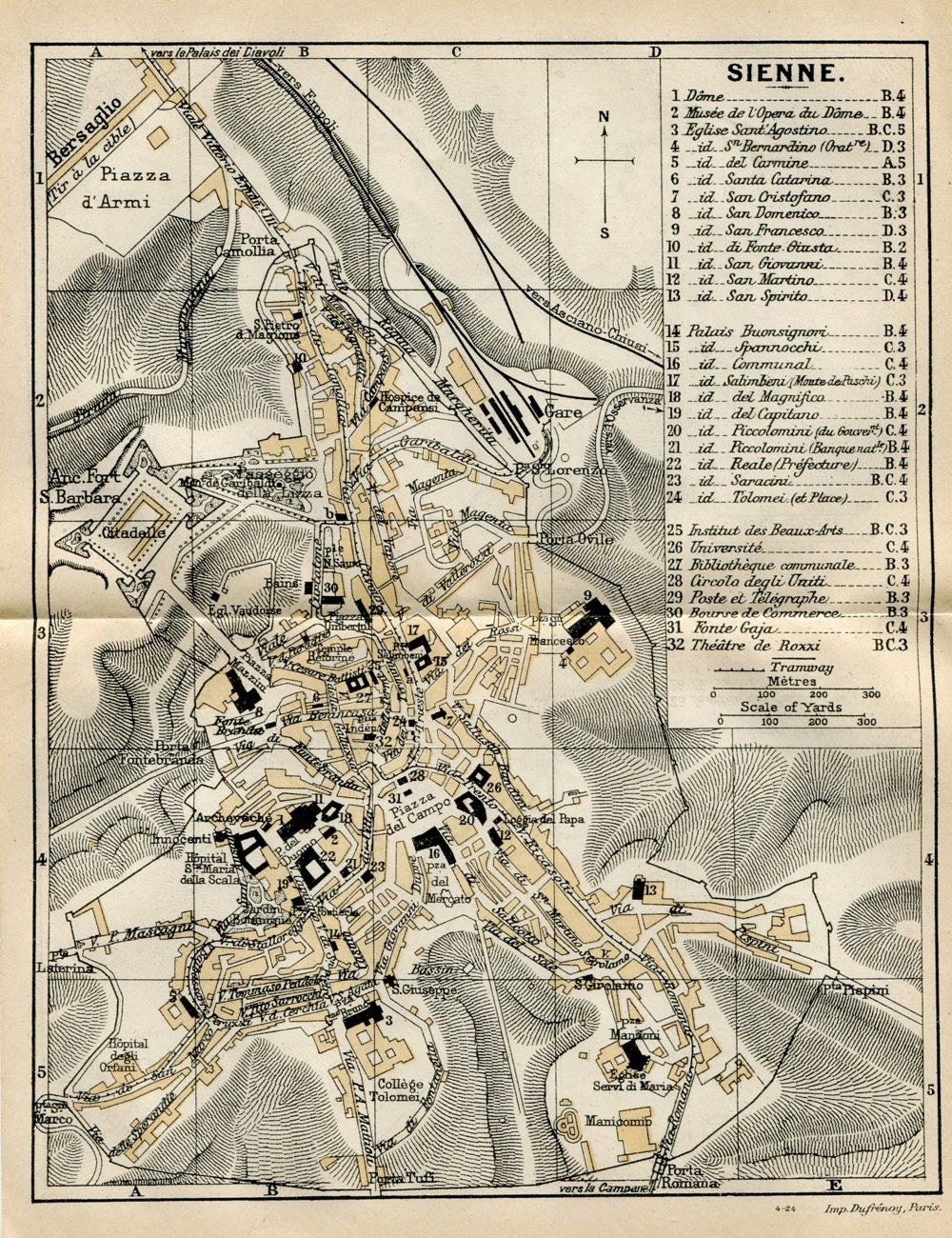 1924 City Map Siena Vintage Street Plan Map Italian City   Il Fullxfull.583670995 Okqq 