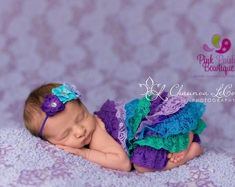 Baby Girl Clothes. Newborn Coming home outfit 2PC. Purple Romper-Vintage lace petti romper. Baby 1st Birthday Outfit. Hospital Photos
