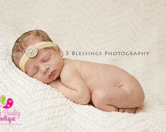 Gold Baby Headbands - Gold Infant Headband - Baby Girl Headbands- Newborn Headband -Hair Accessories-- Gold Hair Bows - Flower Girl Headband