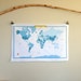SALE on DISCONTINUED COLOR // World Map Fabric - modern design print - fat quarter - true blue