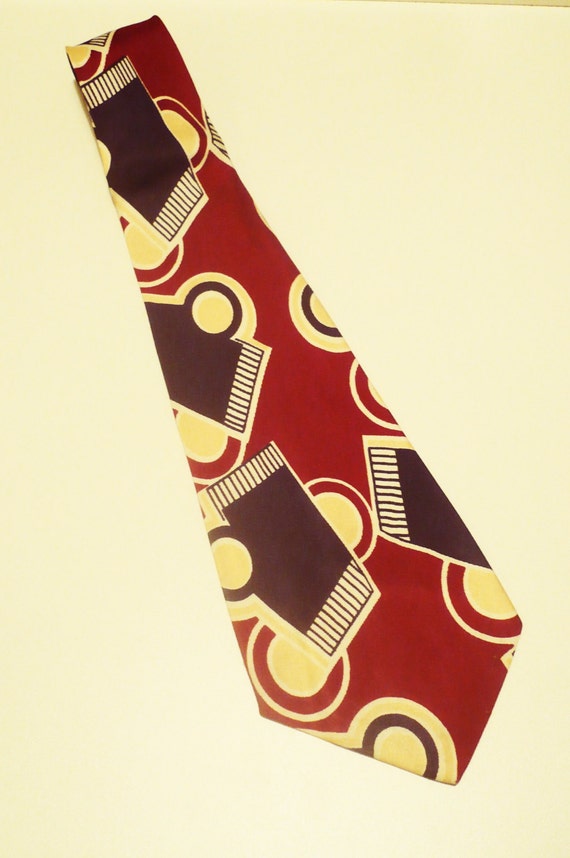 GORGEOUS ART DECO Design Vintage 1940 Swing TiE Cravate