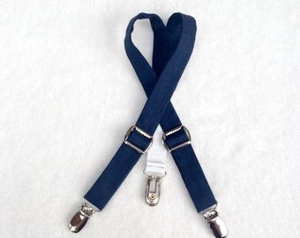 Navy Suspenders, Navy Blue suspenders, Linen Cotton suspenders, Baby suspenders, Toddler suspenders, Newborn suspenders, Ring bearer