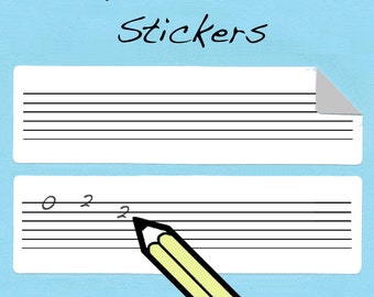 Guitar 6 String Tablature (Long) Stickers - Available for most instruments FREE SHIPPING