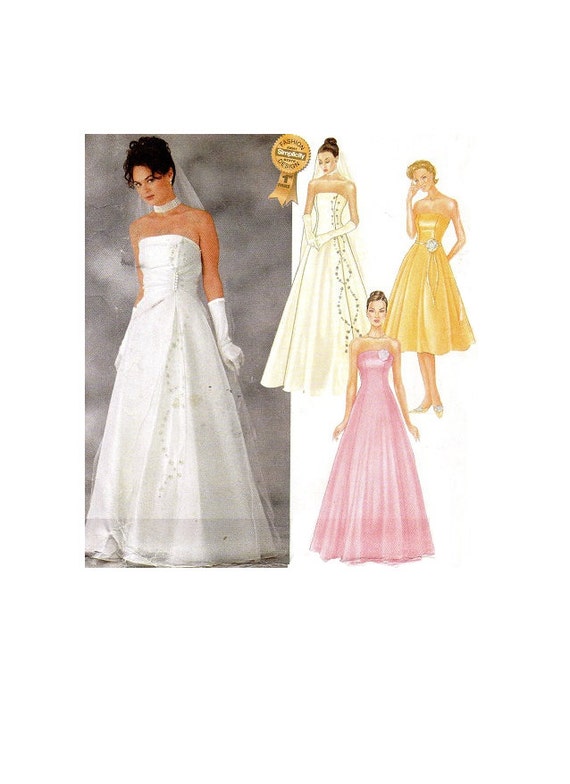 Simplicity Sewing Pattern Wedding Gown Bridesmaid Dress Formal