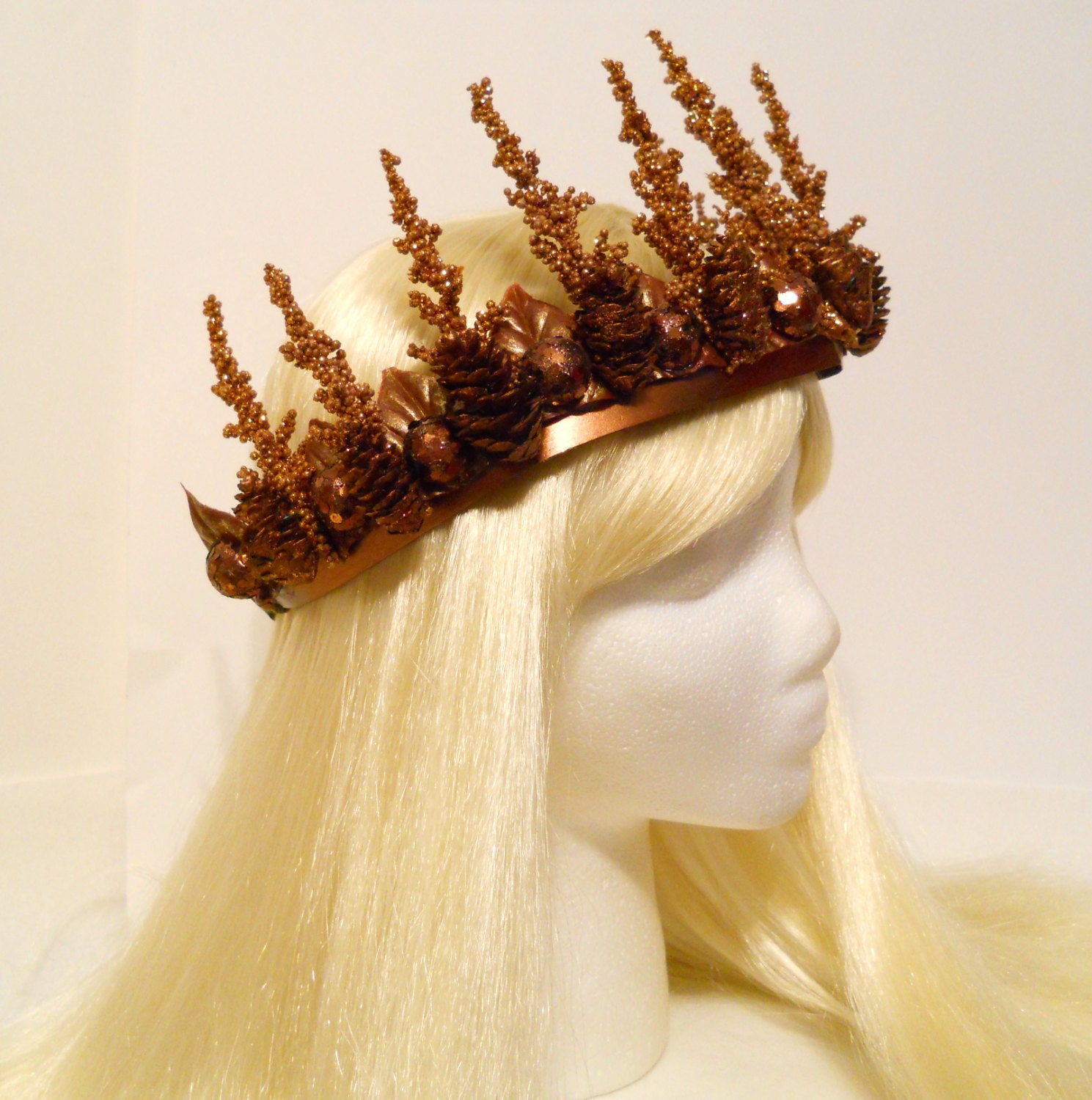 Copper & Gold Crown Queen King Crown Winter Woodland Crown