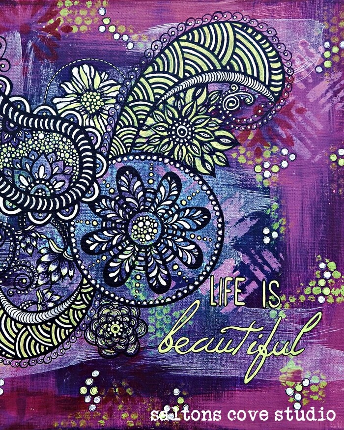 Life is Beautiful Mixed Media Paper Print by saltonscovestudio