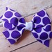 25% off SALE Cute purple & white polka dot hair bow - purple polka dot bow, 3 inch bow