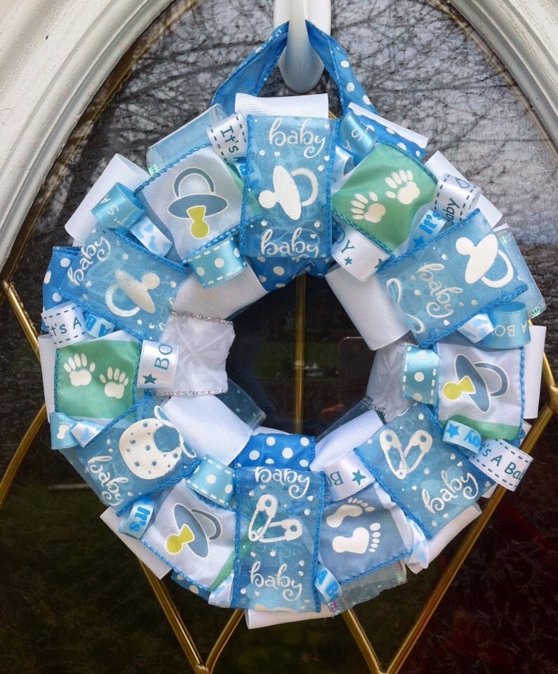 Baby Wreath It's a Boy Hospital Door Decorations by WeHaveWreaths