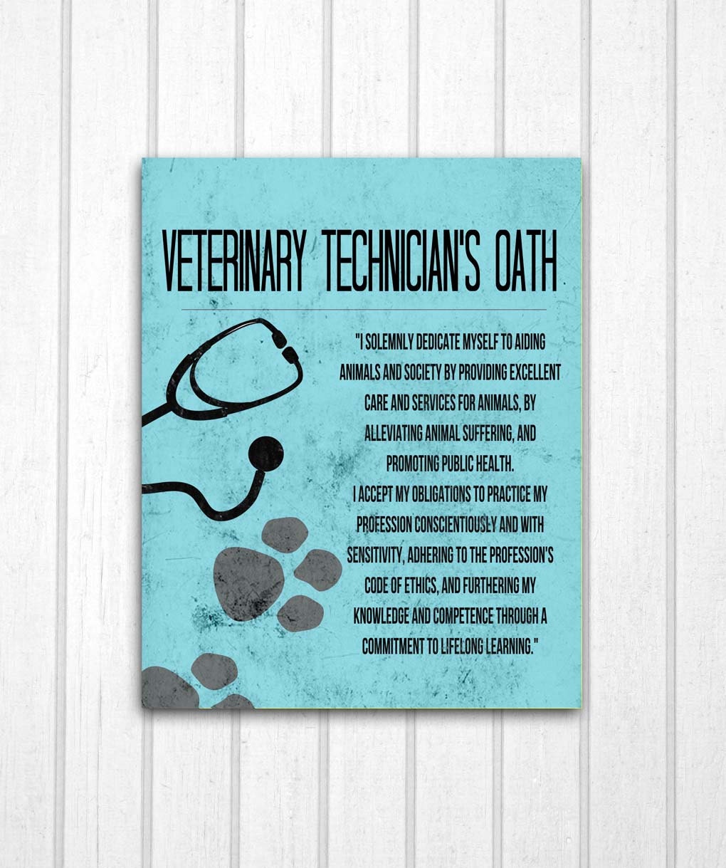 veterinary technicians oath print