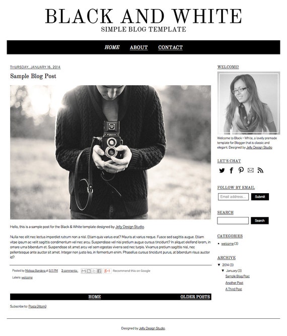 Blogger Template Premade Blog Theme Design By Jellydesignstudio