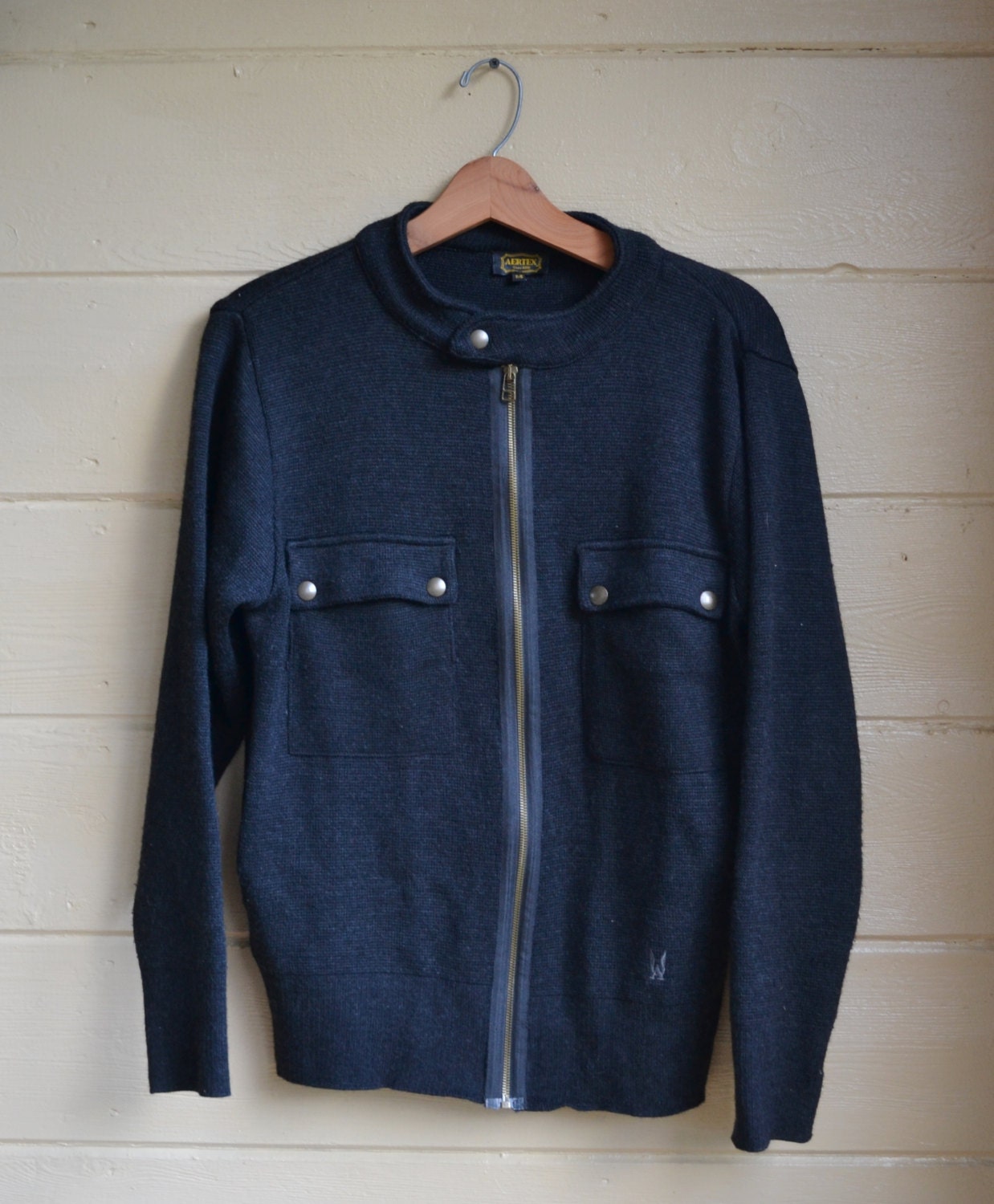 Vintage Mens Cardigan Sweater Zip Up Knit by founditinatlanta