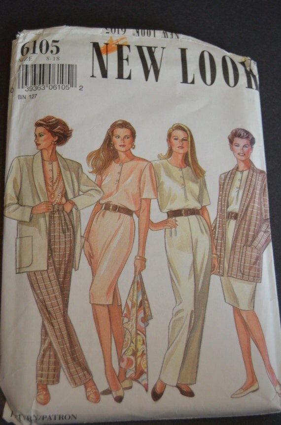 New Look 6105 Womens Jacket Top Dress and Pants Sewing Pattern - UNCUT ...