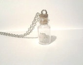 Quartz Bottle Necklace- Jar Necklace- Bottle Necklace- Quartz Necklace- Object Necklace- Silver Necklace- Glass Bottle Necklace