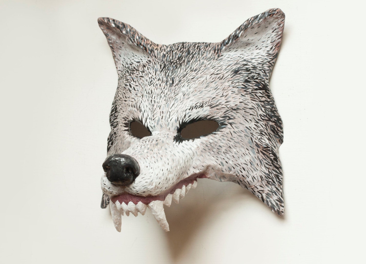 Grey Wolf Mask Festival Mask Animal Mask Party by NibAndChisel