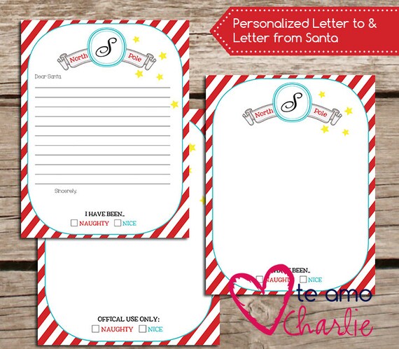 Personalized Letter to Santa and Letter from Santa - Printable Santa Letters Il_570xn