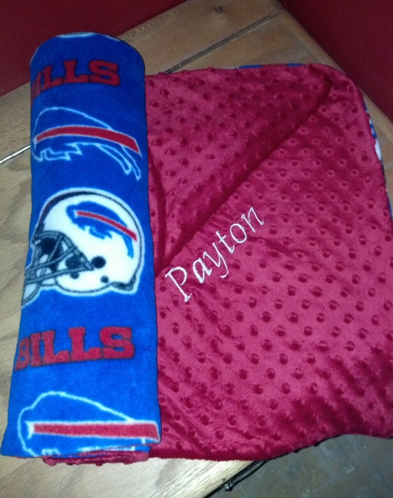 Buffalo Bills Children/Youth Blanket size is 3 by 5 feet. Name is included on either Red or