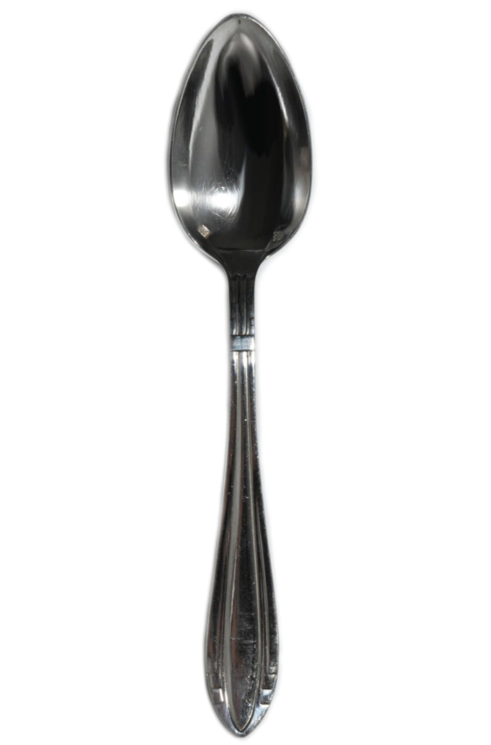 6 Elegant Vintage Art Deco DESSERT SPOONS Silver Plated Metal