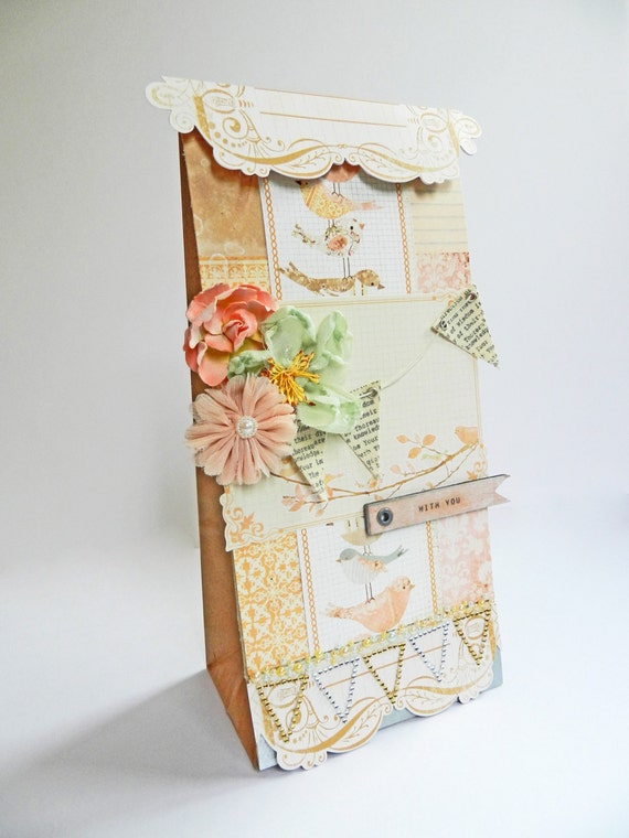 items similar to shabby chic gift bag altered paper bag items similar to shabby chic gift bag altered paper bag