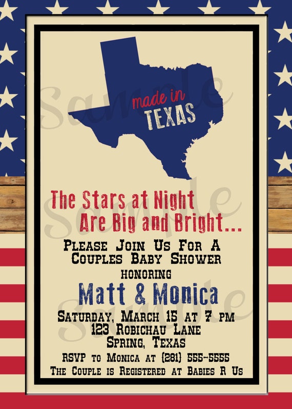 Texas Style Party Invitation Printable Birthday Baby