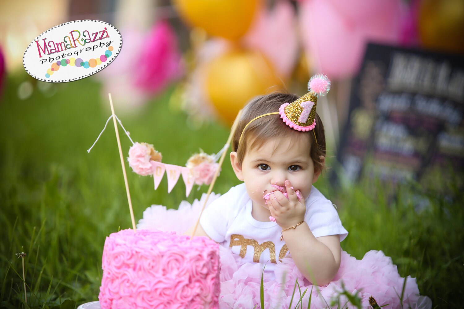 Cake Smash First Birthday Girl Party Hat Girl First