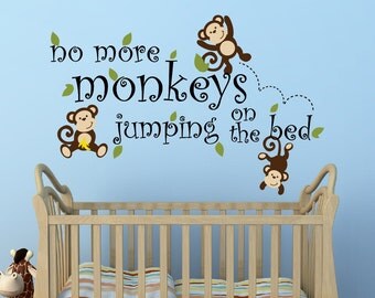 no more monkeys jumping on the bed decal nursery decor monkey decal jungle theme nursery - Monkey Bedroom Decor no more monkeys jumping on the bed decal nursery decor monkey decal jungle theme nursery - Monkey Bedroom Decor