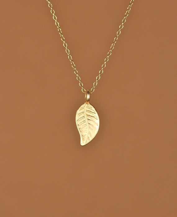 Items similar to Leaf necklace gold leaf necklace nature necklace