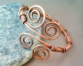 Bracelet Wire Wrapped Hammered Copper - Jewelry wire wrapped jewelry handmade - copper bracelet