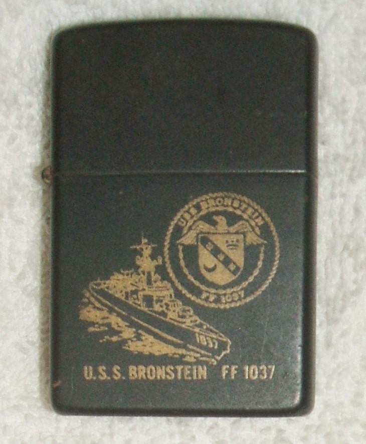 Zippo Lighter USS Bronstein FF 1037 Navy Frigate Black Matte