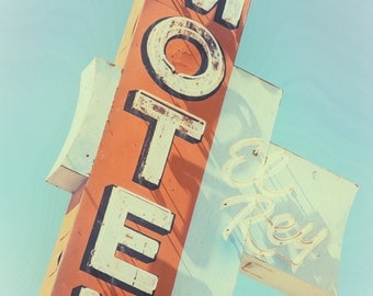 Vintage Neon Sign El Rey Motel Neon Sign Photography Route 66 Decor Retro Home Decor Route 66 Wall Art Mid Century Modern Decor Motel Sign