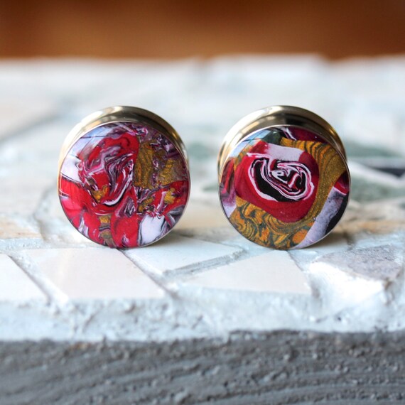 7/8 Ear Plugs Polymer Clay Plugs Art Gauges Resin