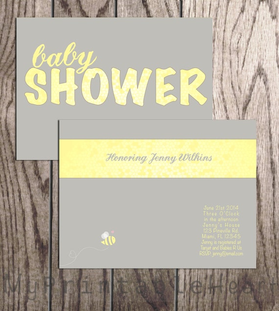 Baby Shower Invitation Bee Theme