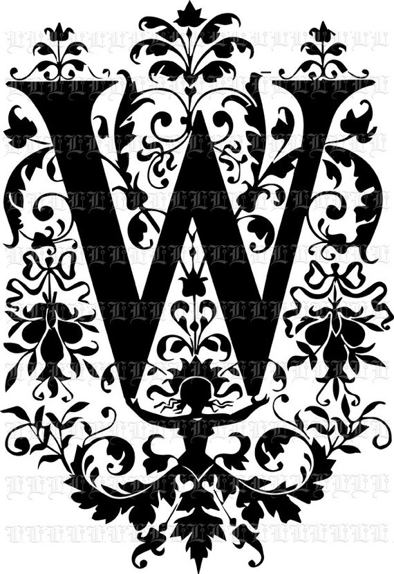 Download Items similar to Vector Format Letter W Monogram Vintage ...